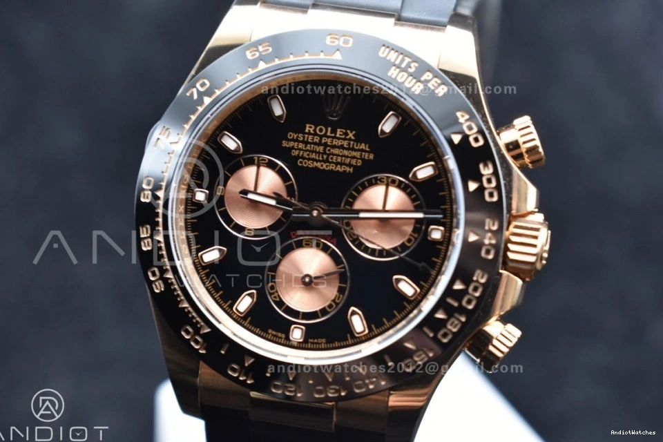 1:1 Daytona Strap SH Black Oysterflex Rubber Dial 753 116518 Edition on RG APSF Seasonal Best 0706